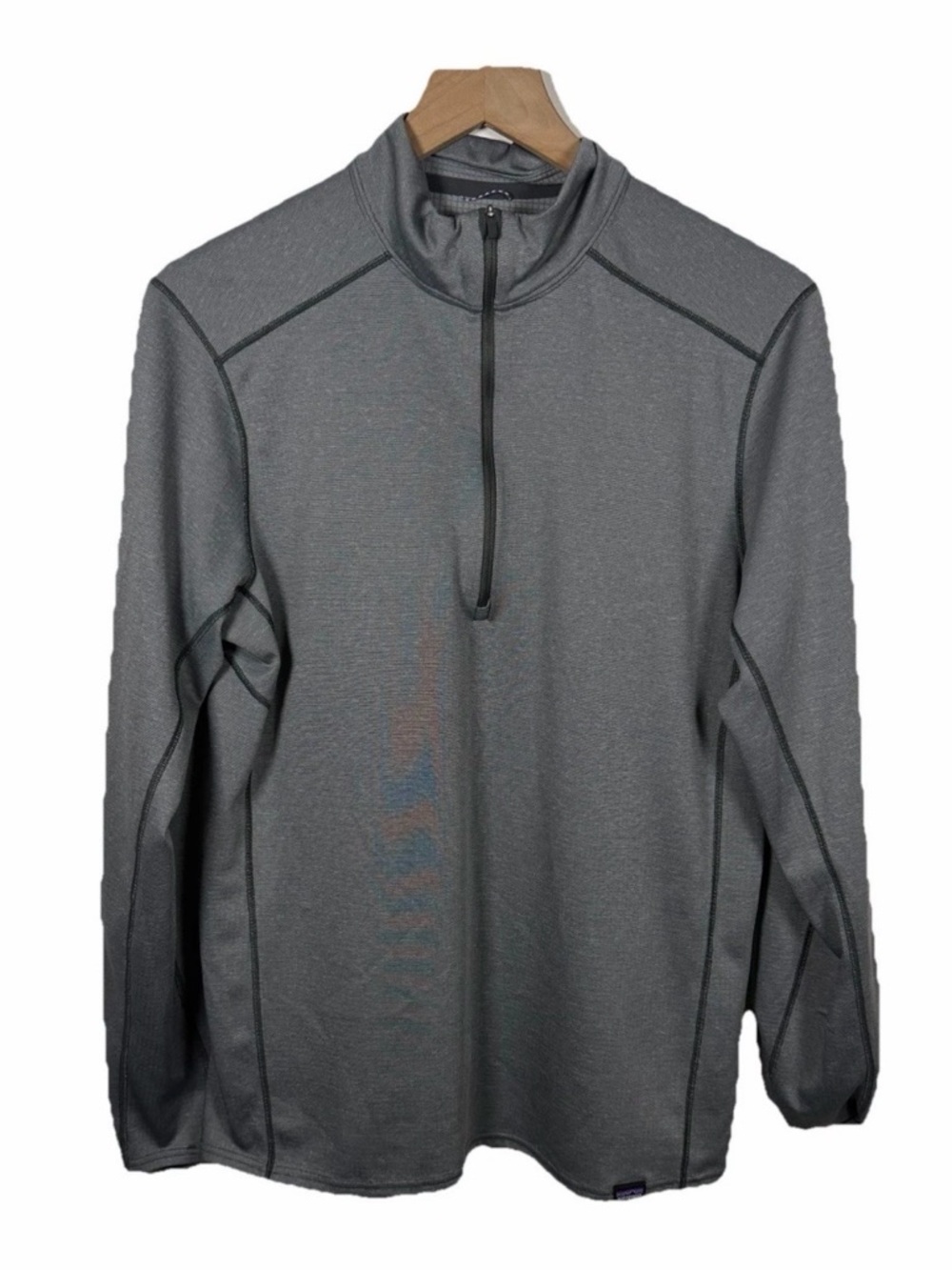Patagonia Men’s Capilene Midweight Baselayer Size M Gray Outdoor Hiking 1/4 Zip